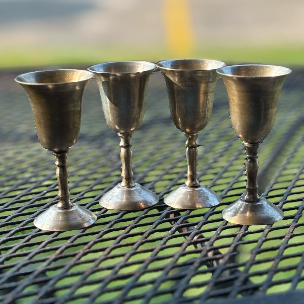 Elegant Silver Plated Cordial cups Set of 4